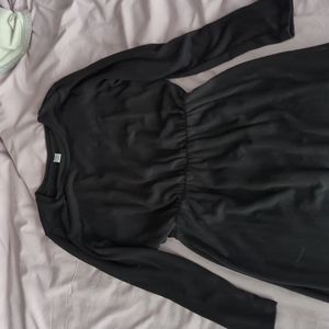 Old Navy black knit midi dress